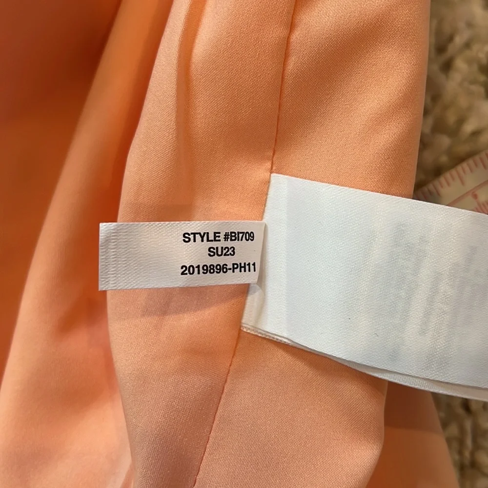 J. Crew Square neck linen blend dress in Coastal Sunset Size 4 Tall